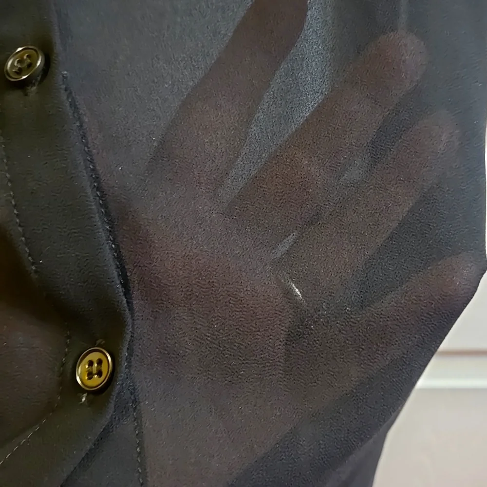 Forever 21 Sheer Black Long Tunic Vest/Top - Picture 4 of 7